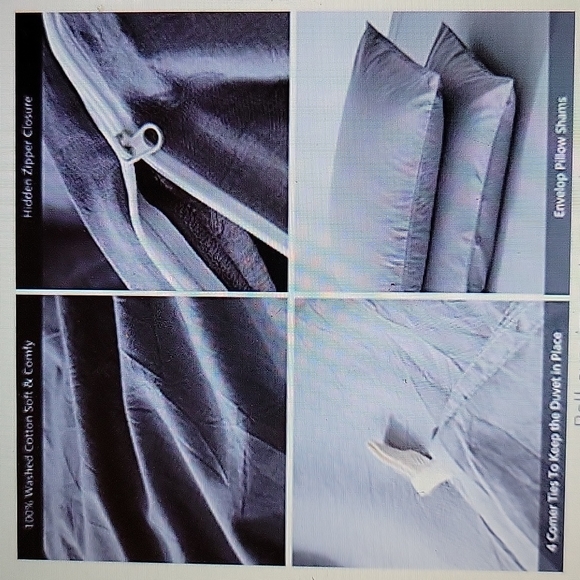 MooMee Bedding Moomee Queen Light Gray Duvet Cover 0 Washed Cotton Linen Like Texture New